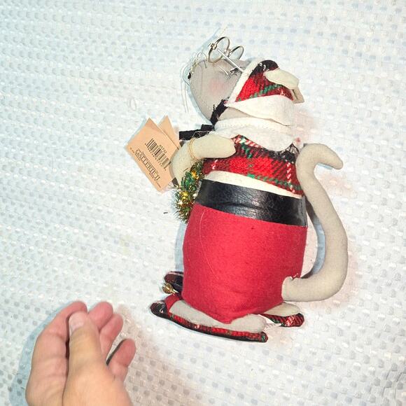 VINTAGE CHRISTMAS STUFFED SKIING MOUSE GRANPA SKIER CHRISTMAS DECOR - Picture 3 of 7
